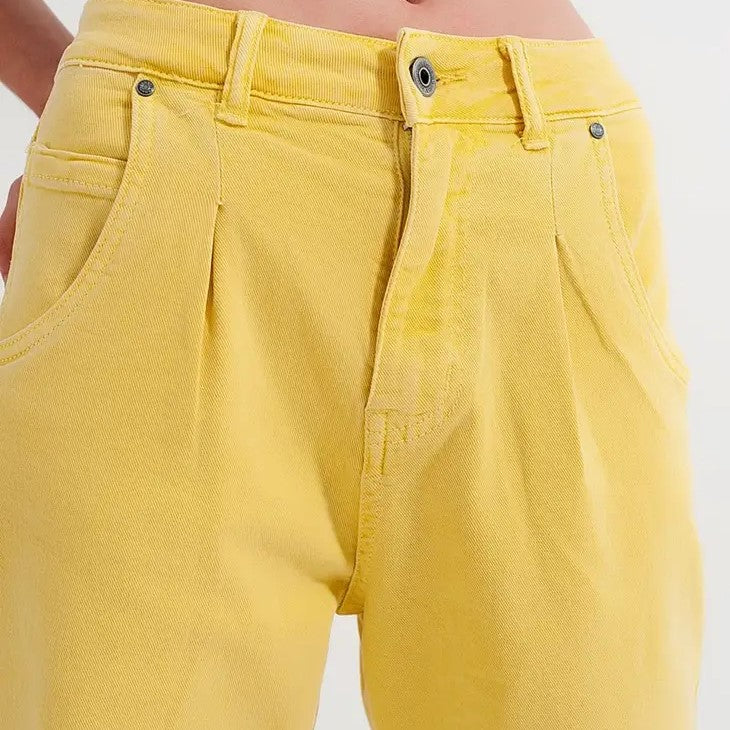 High Rise Mom Jean With Front Pleat