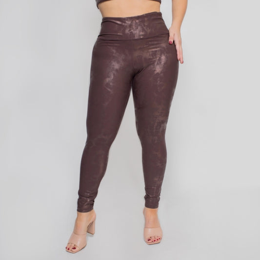 Plus Size Activewear Foil Print Leggings