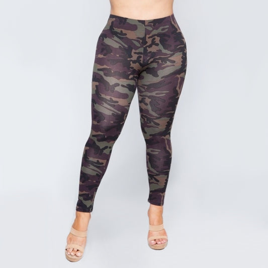 Plus Size Camouflage Leggings