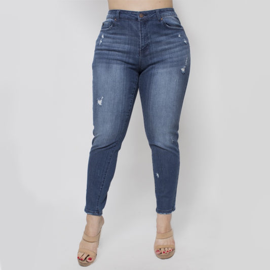 Plus size Distressed High waist Skinny jeans