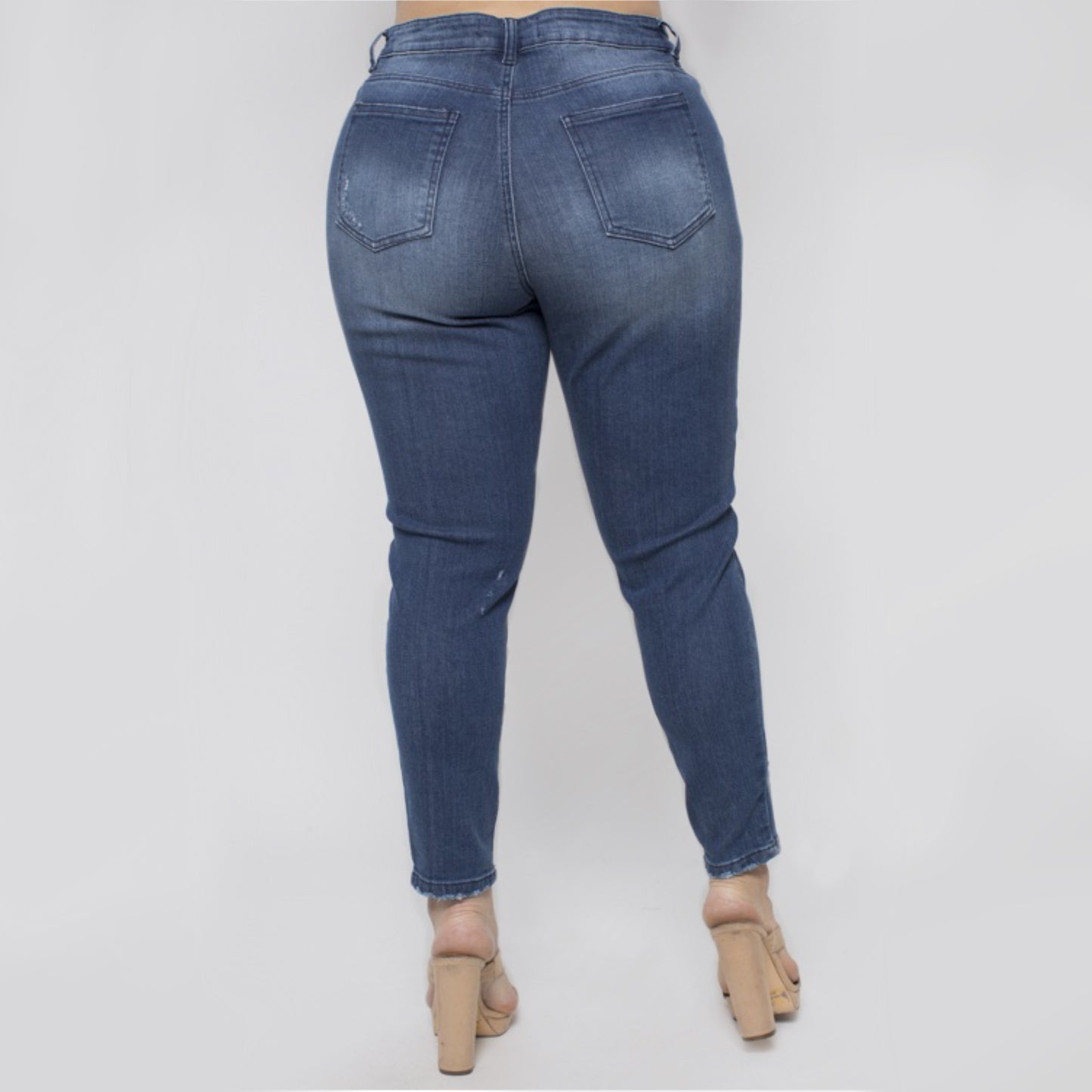 Plus size Distressed High waist Skinny jeans