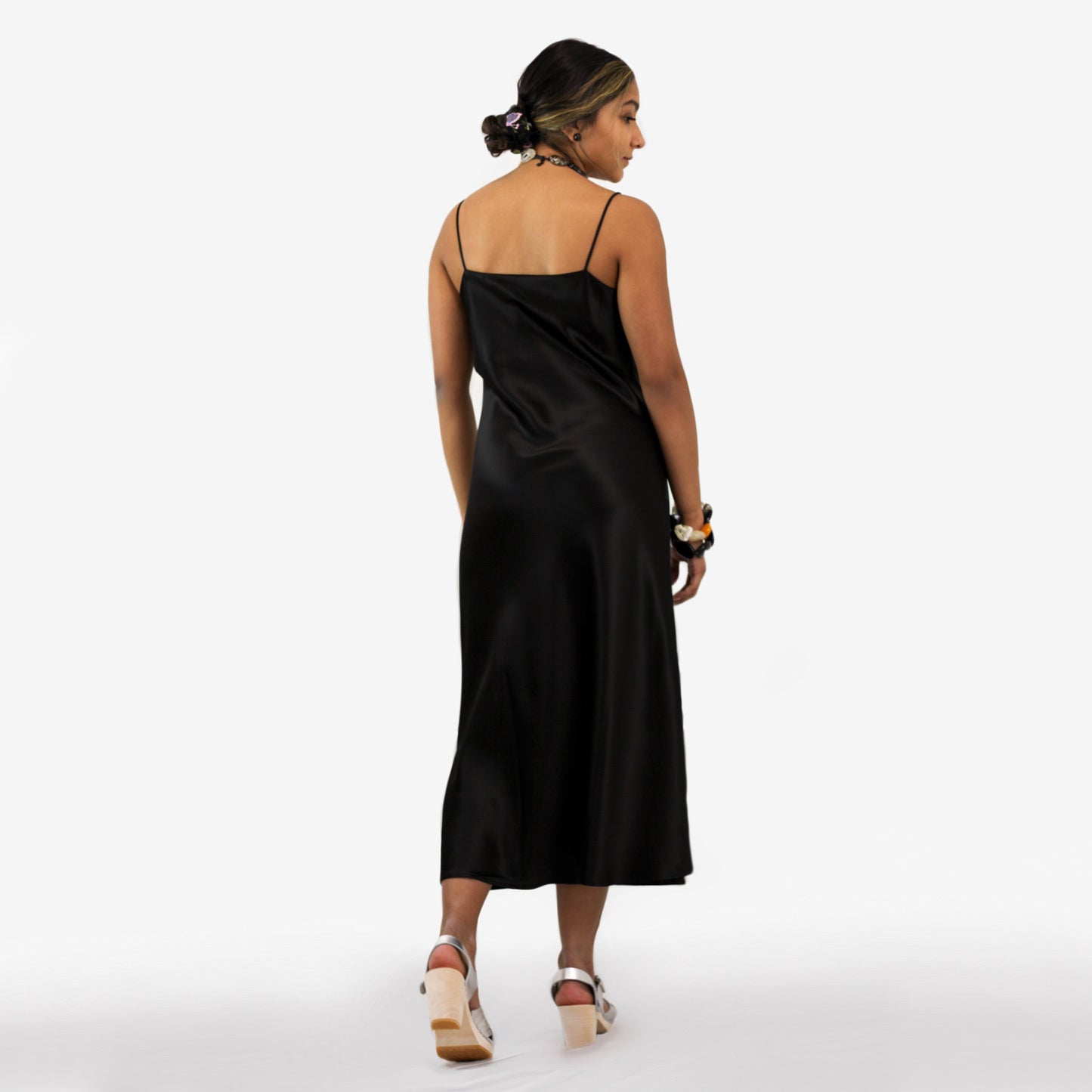 Strappy Cami Satin Midi Dress