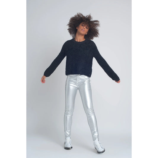 Metallic Skinny Pants