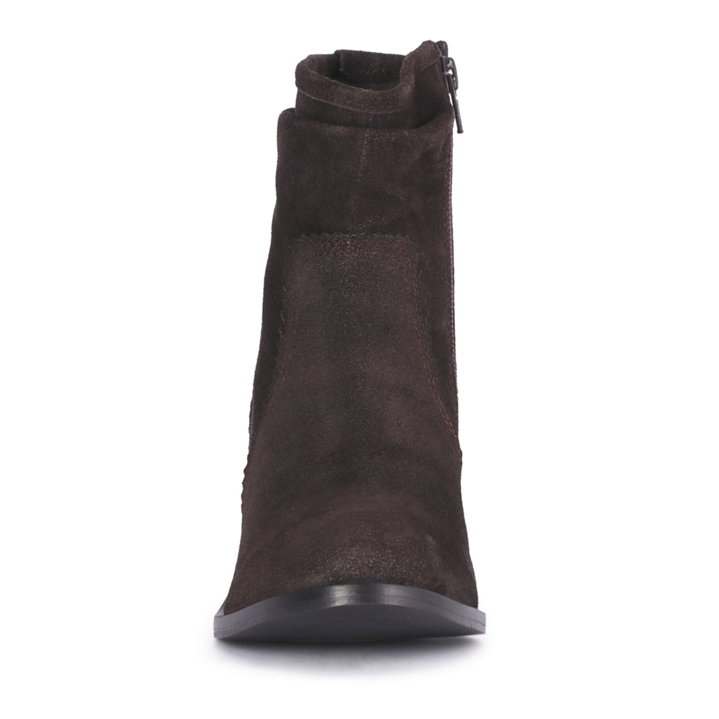 Brown Bowie Stacked Heel Leather Boots