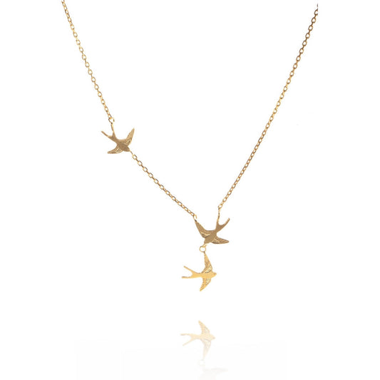 Three Swallows Necklace