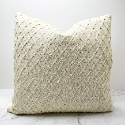 Cotton and Lurex Cushion with Ceramic Buttons