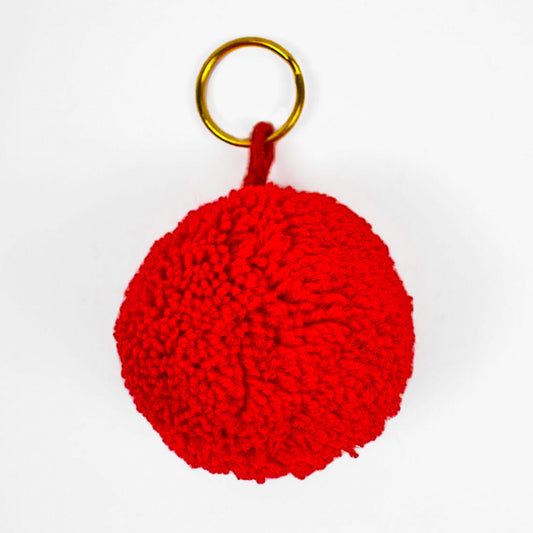 Red Pom Pom Key ring