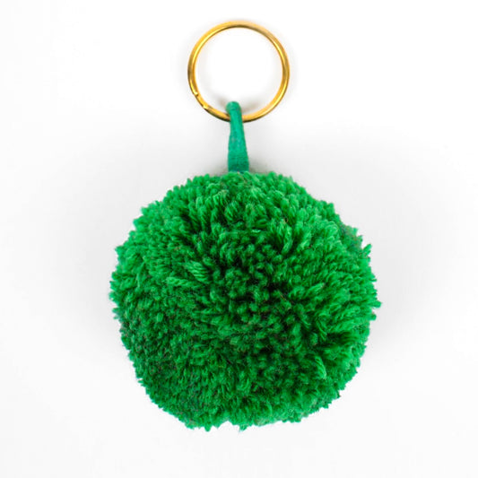 Green Pom Pom Key ring