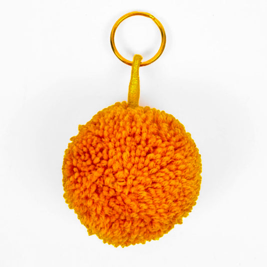 Orange Pom Pom Key ring