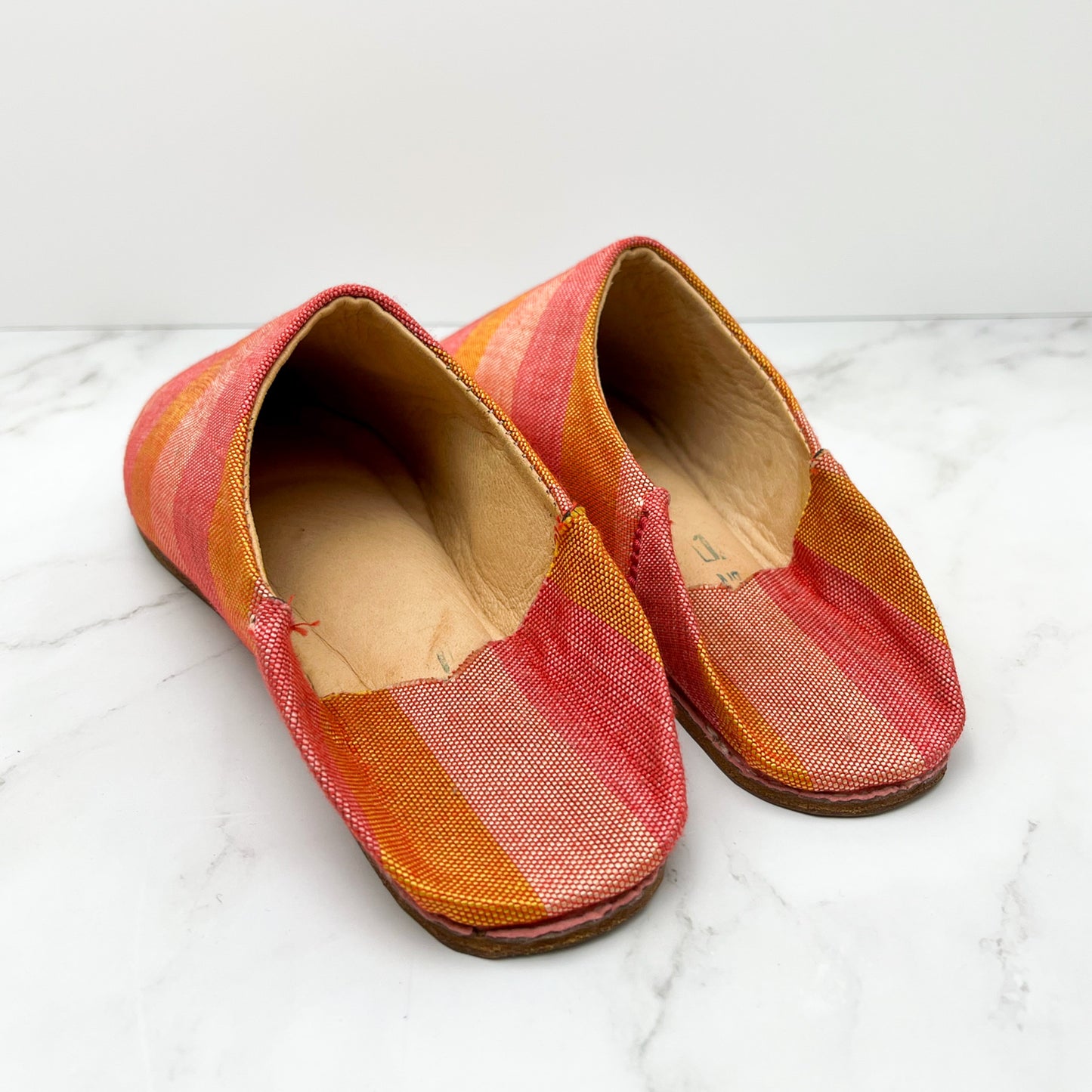 Stripy Leather Slippers