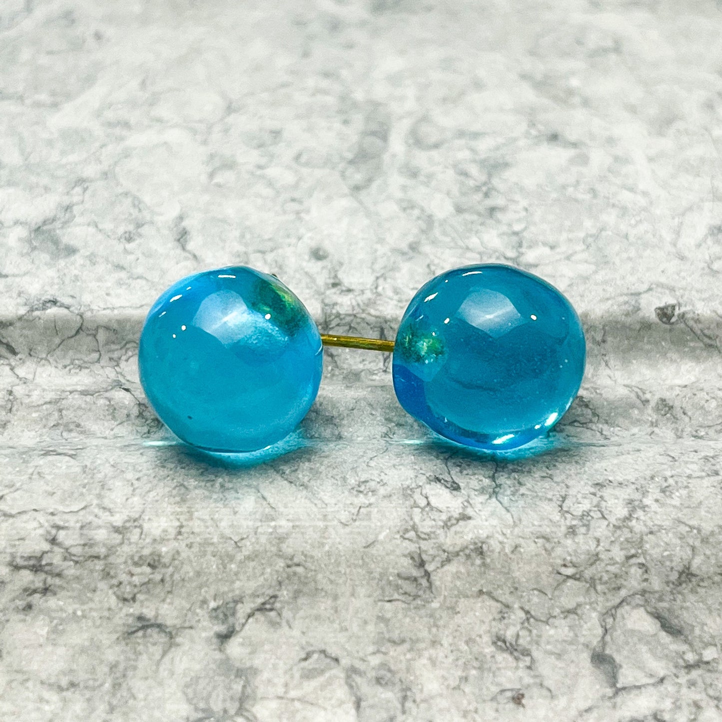 Transparent Ball Stud Resin Earrings