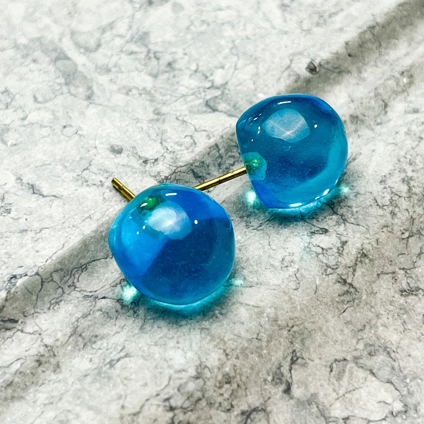 Transparent Ball Stud Resin Earrings