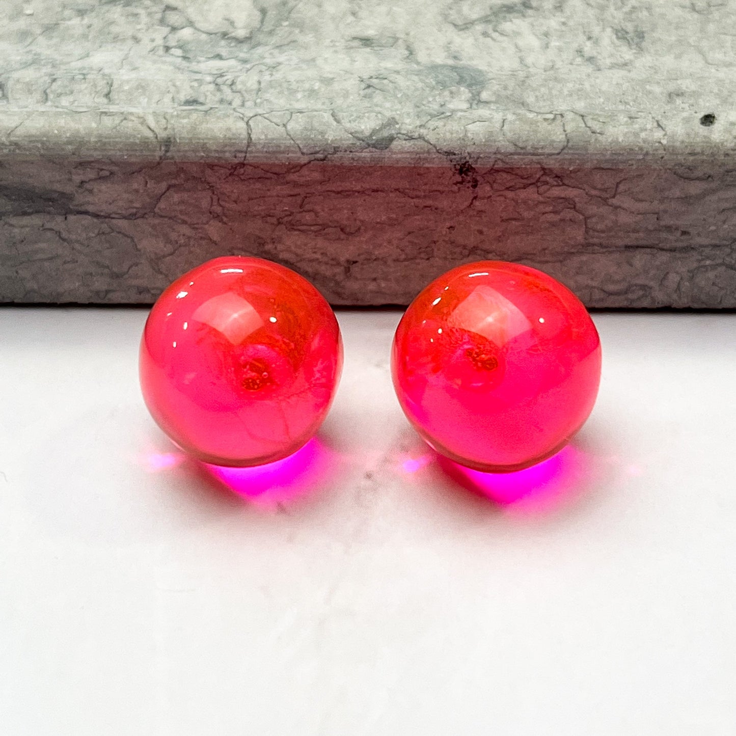 Transparent Ball Stud Resin Earrings