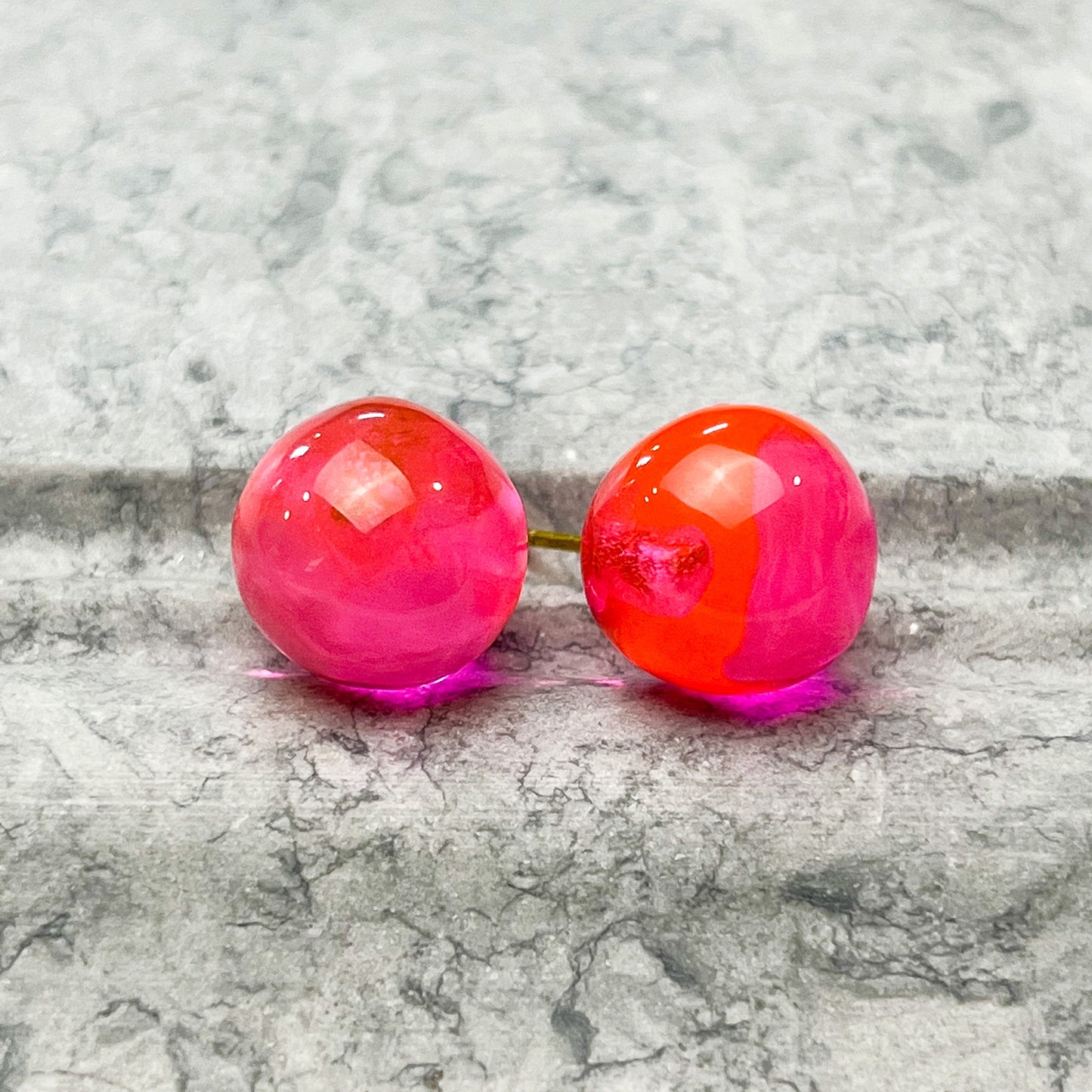 Transparent Ball Stud Resin Earrings