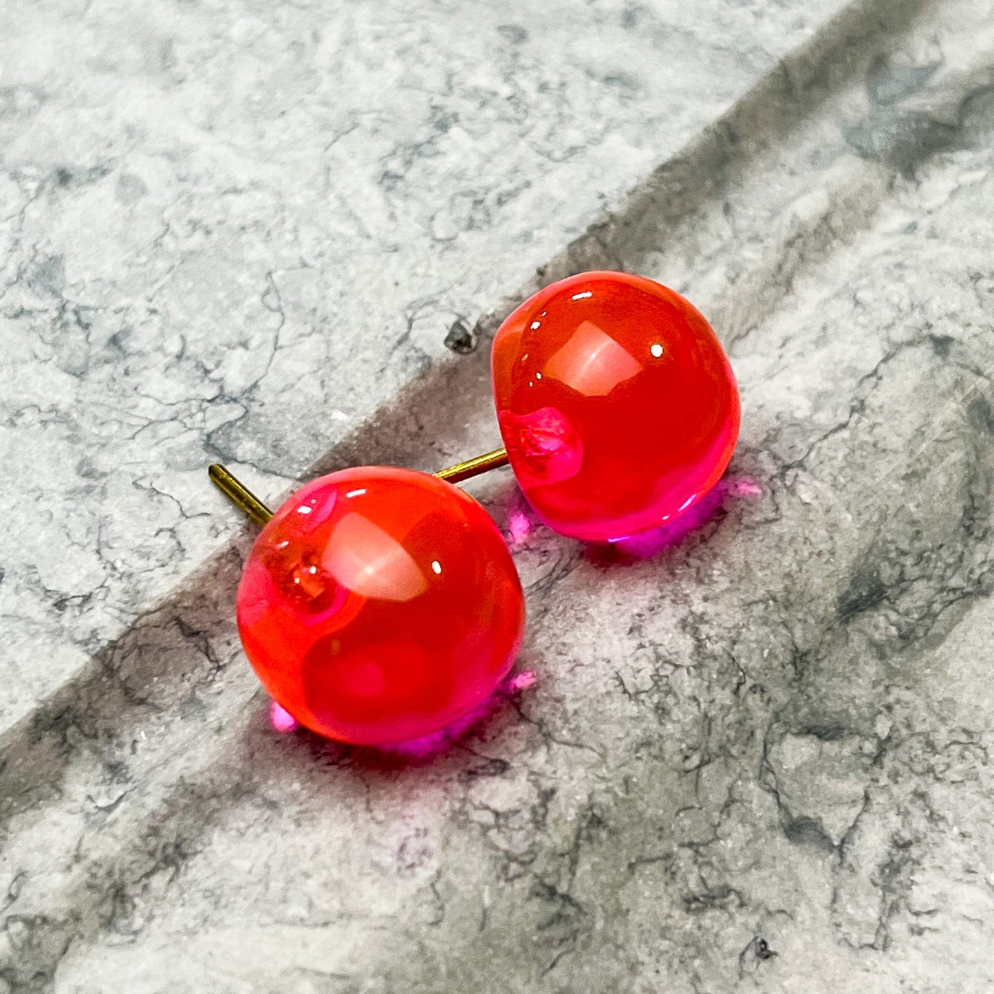 Transparent Ball Stud Resin Earrings