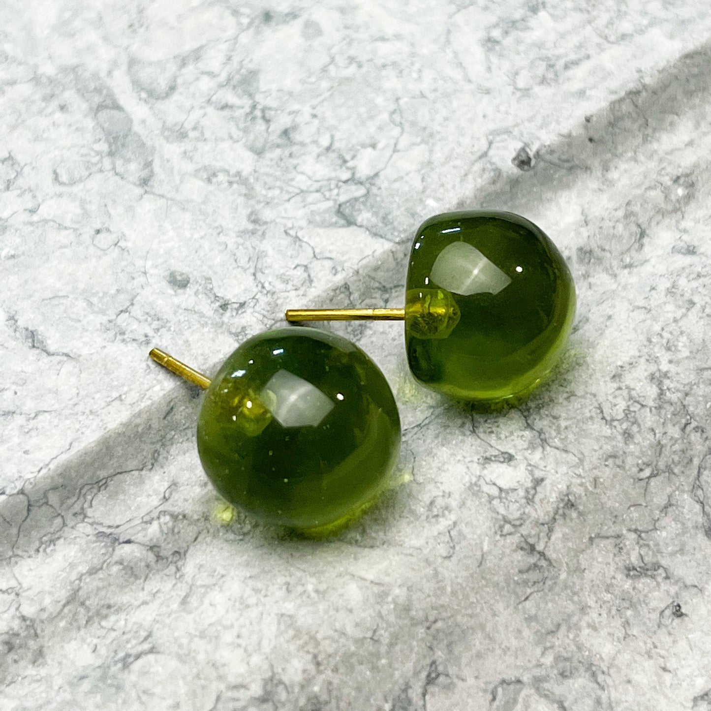 Transparent Ball Stud Resin Earrings