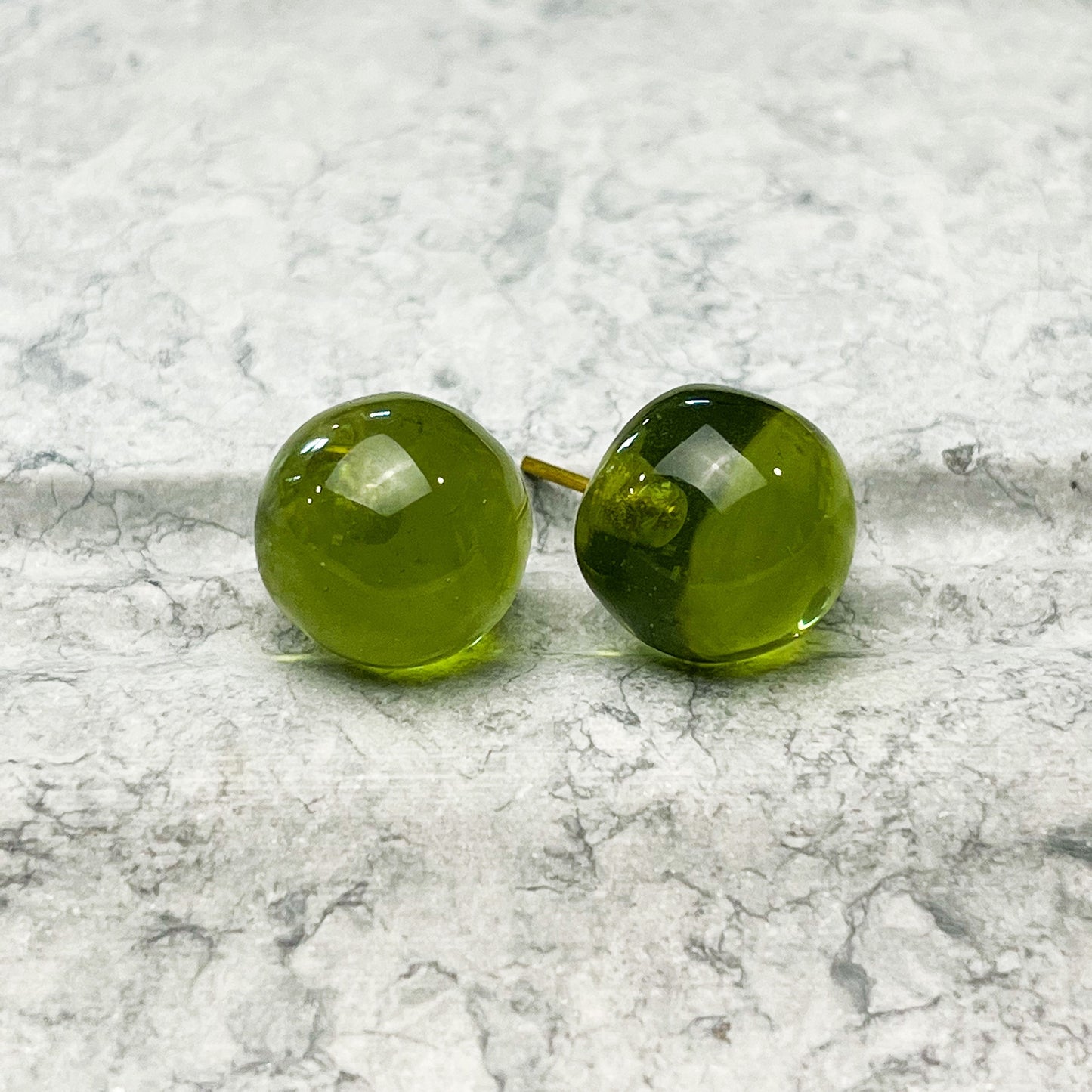 Transparent Ball Stud Resin Earrings