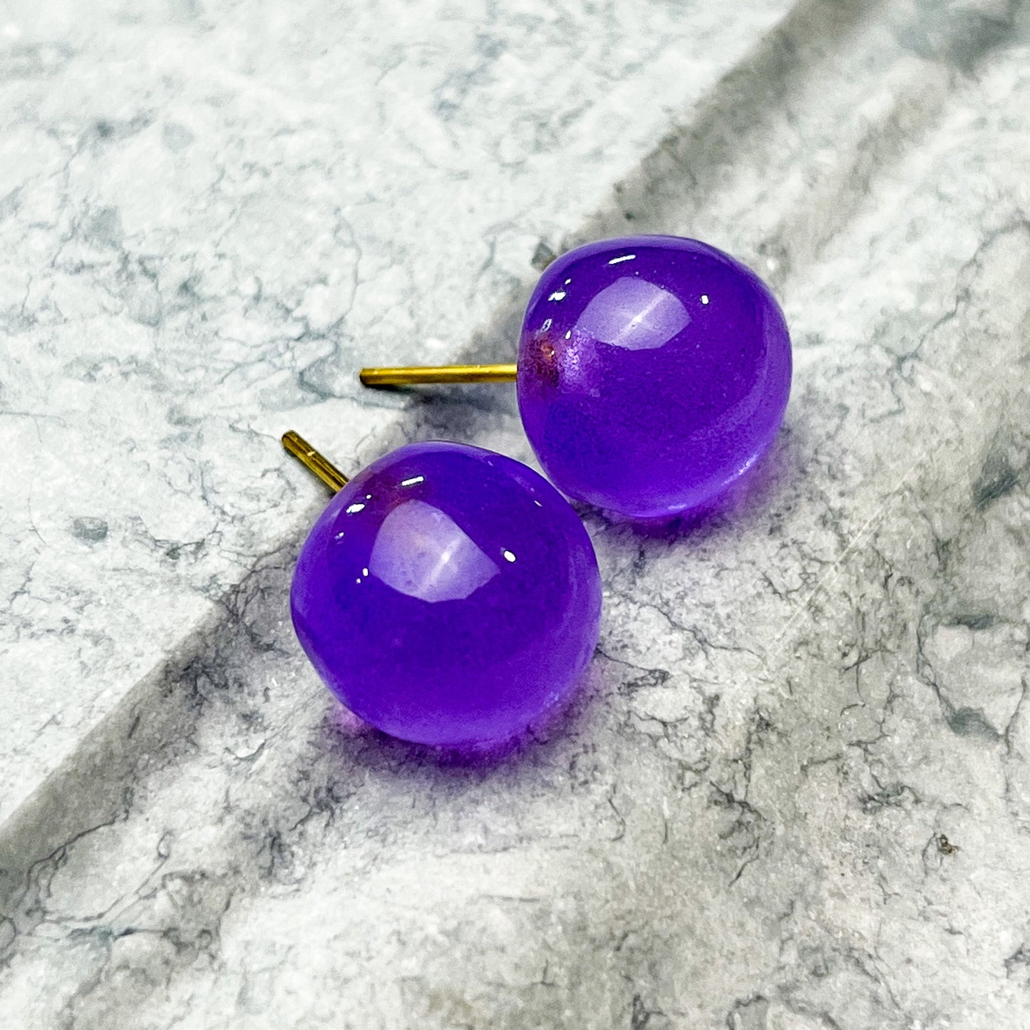 Transparent Ball Stud Resin Earrings