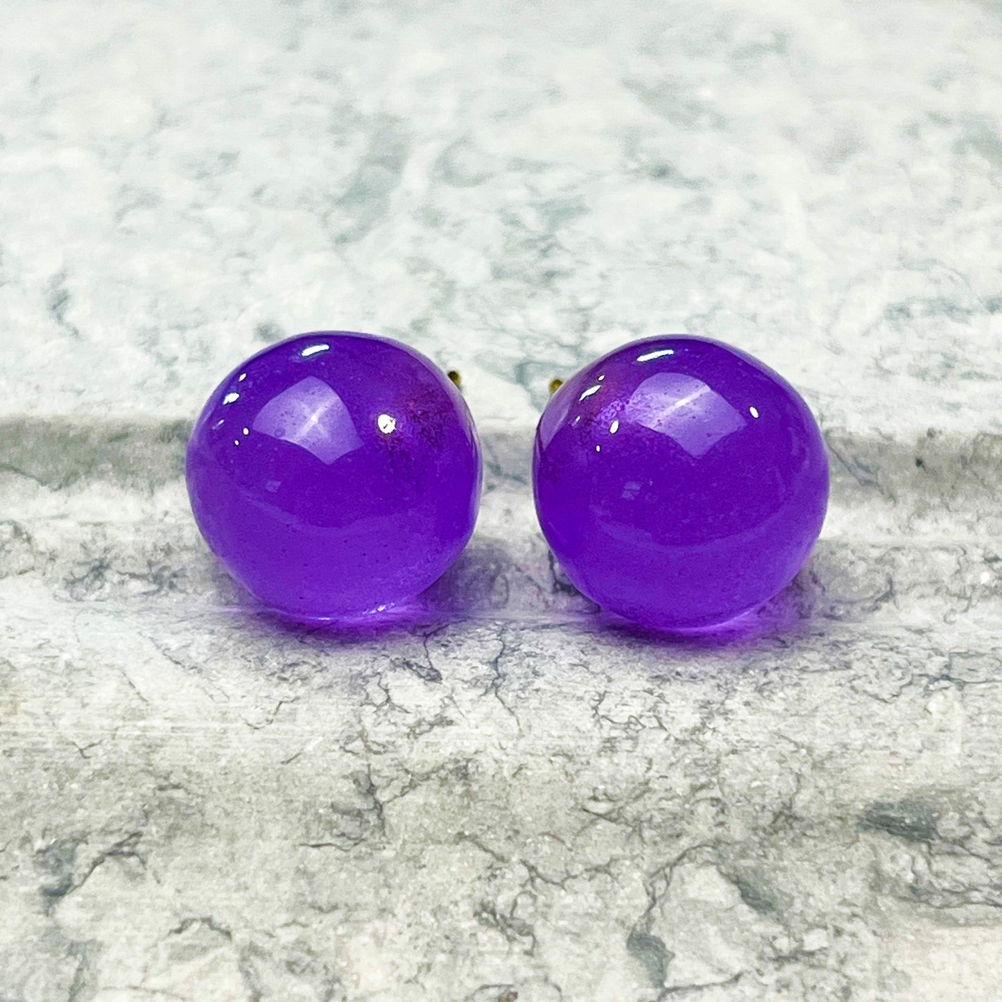 Transparent Ball Stud Resin Earrings