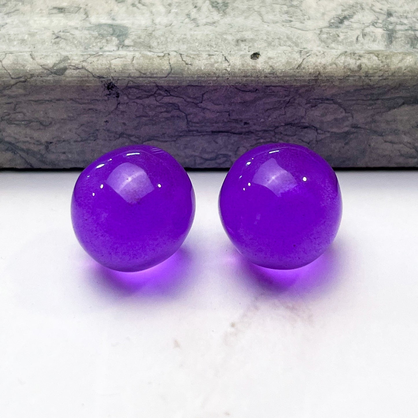 Transparent Ball Stud Resin Earrings