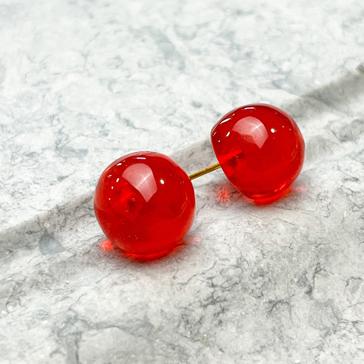 Transparent Ball Stud Resin Earrings