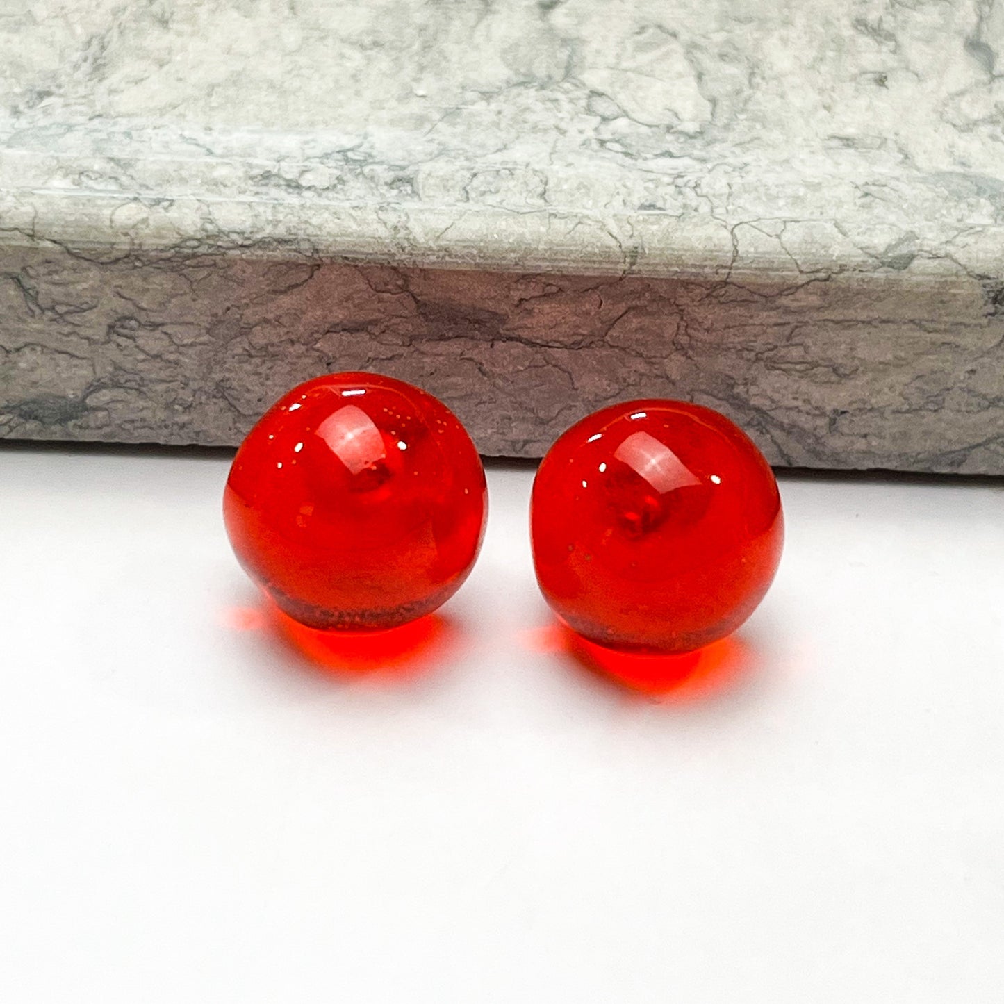 Transparent Ball Stud Resin Earrings