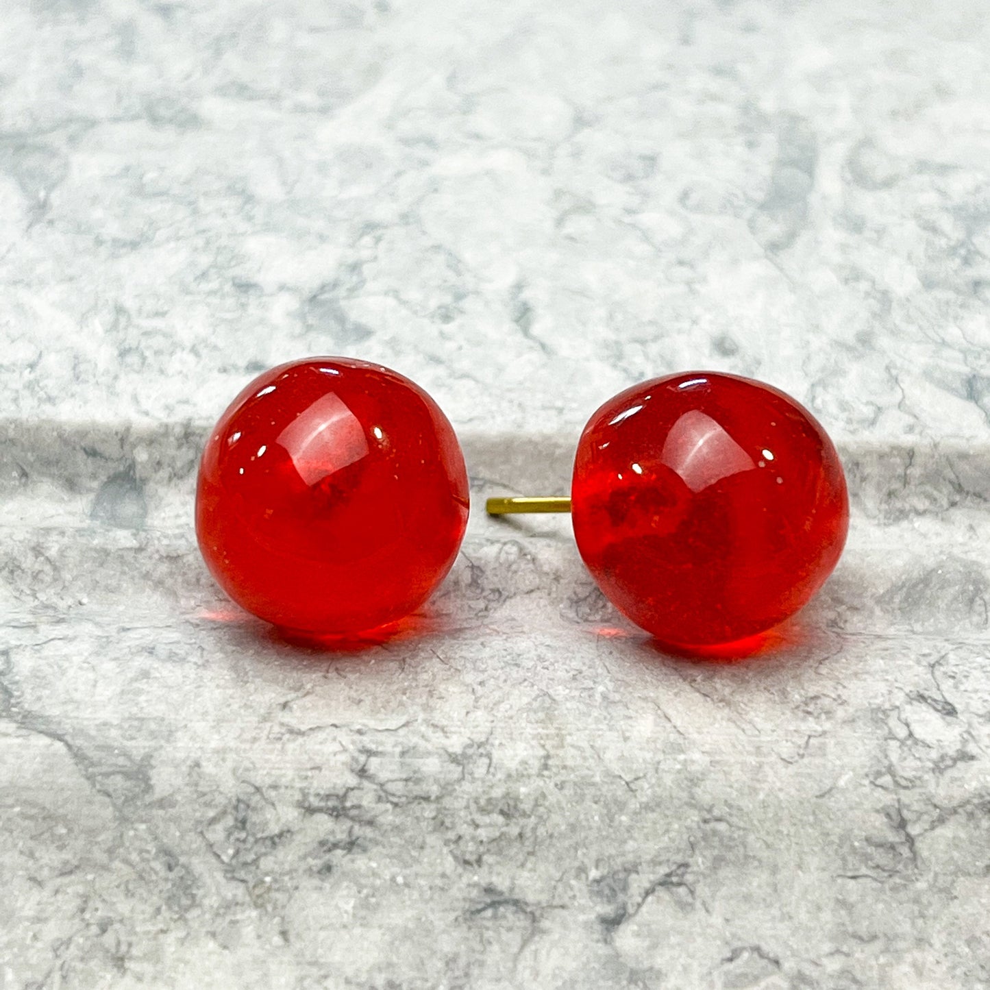 Transparent Ball Stud Resin Earrings