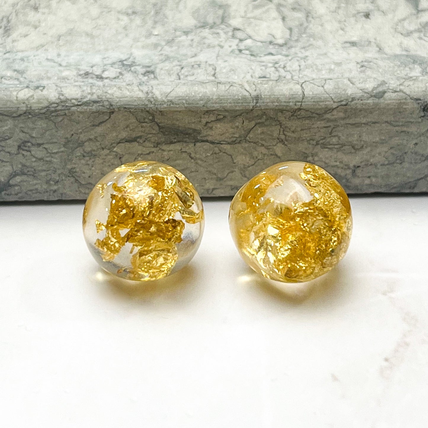 Transparent Ball Stud Resin Earrings