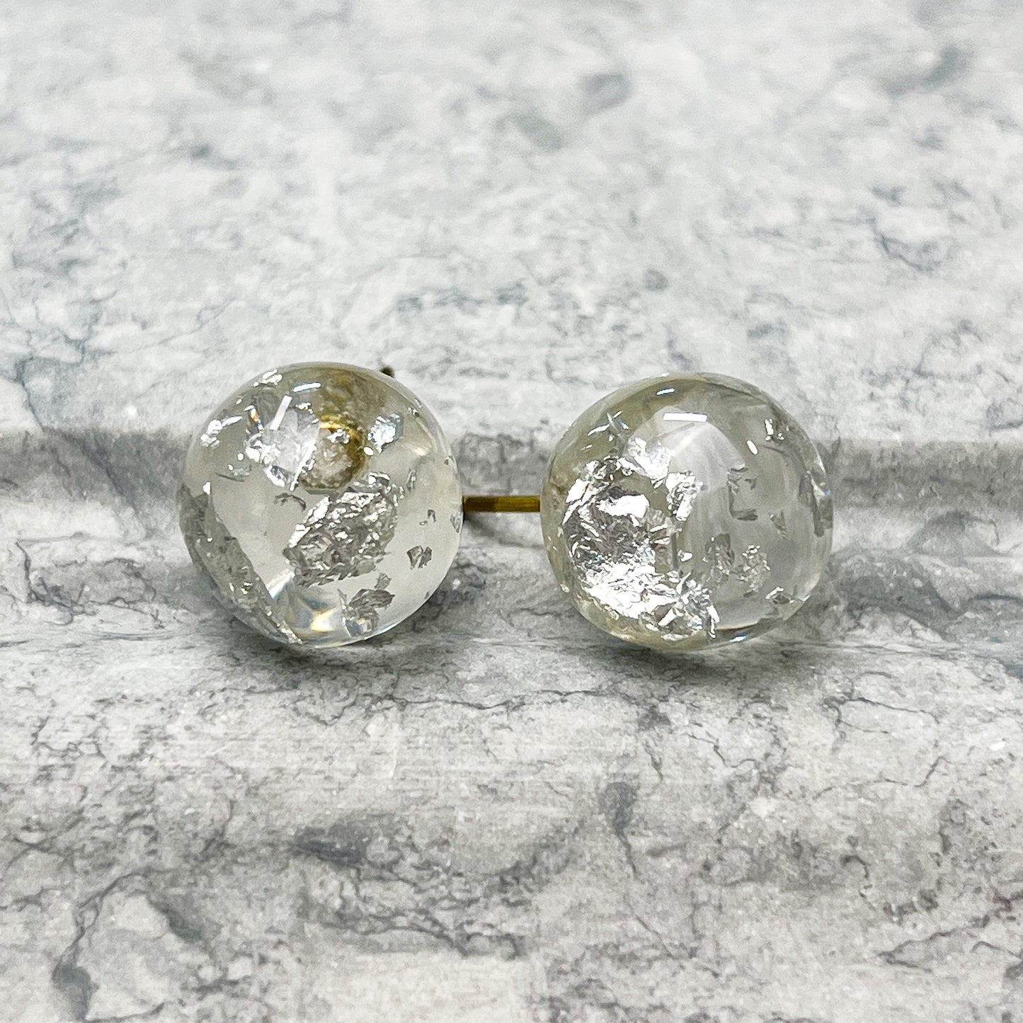 Transparent Ball Stud Resin Earrings