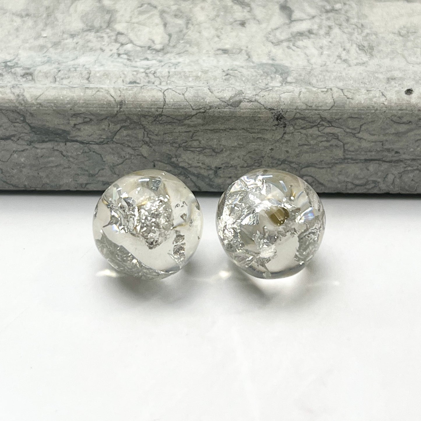 Transparent Ball Stud Resin Earrings