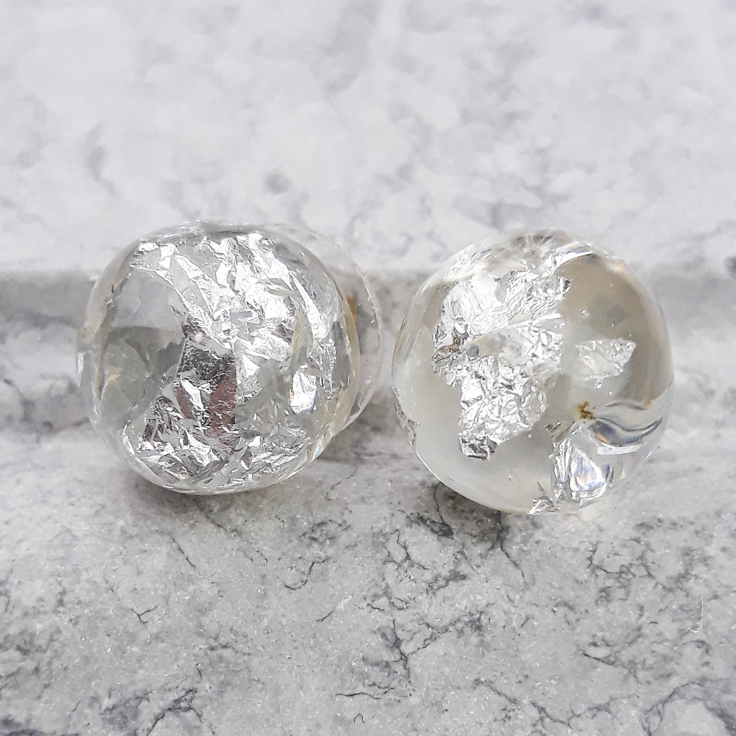 Transparent Ball Stud Resin Earrings