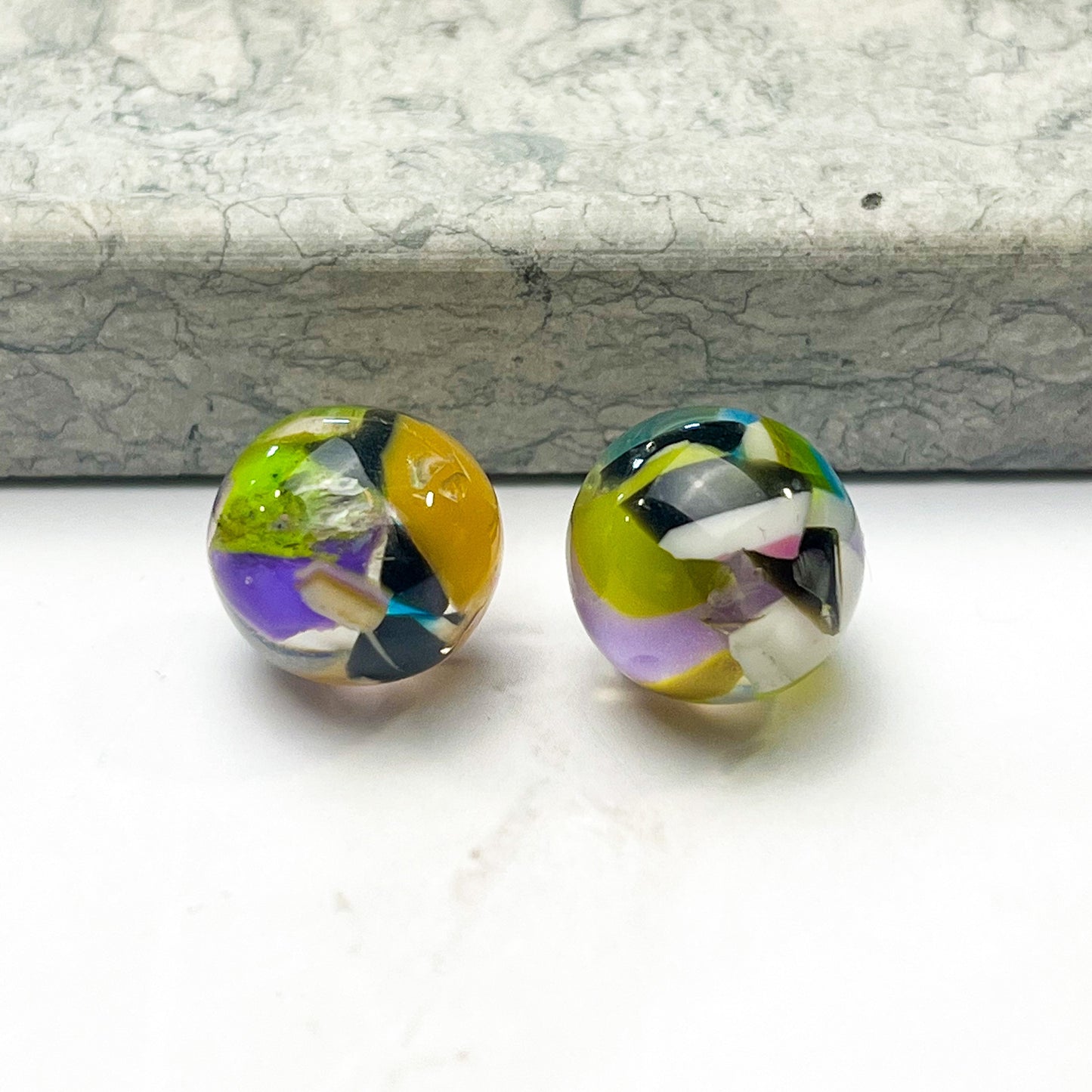 Transparent Ball Stud Resin Earrings