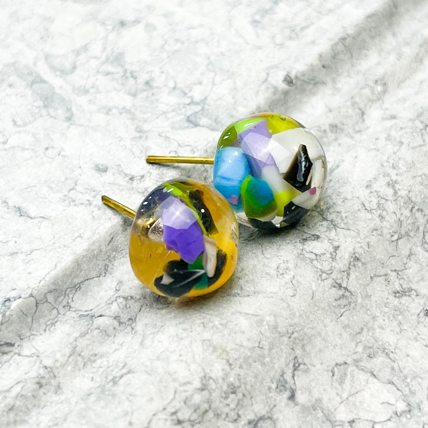 Transparent Ball Stud Resin Earrings