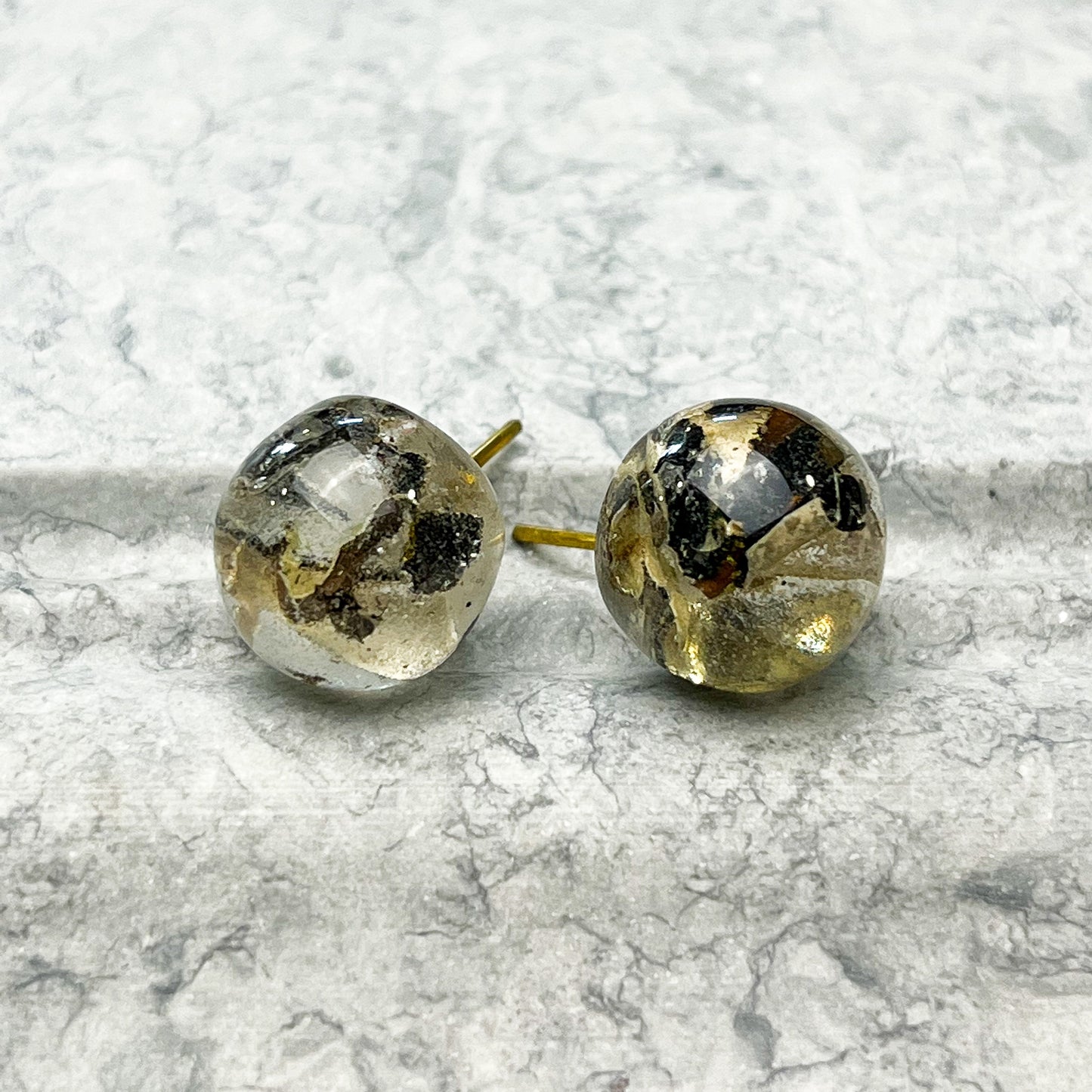 Transparent Ball Stud Resin Earrings