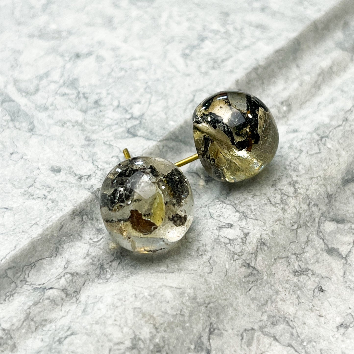 Transparent Ball Stud Resin Earrings