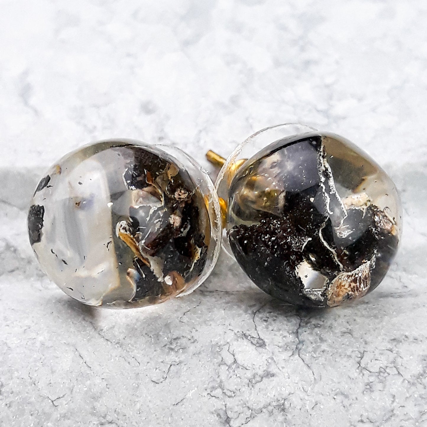 Transparent Ball Stud Resin Earrings