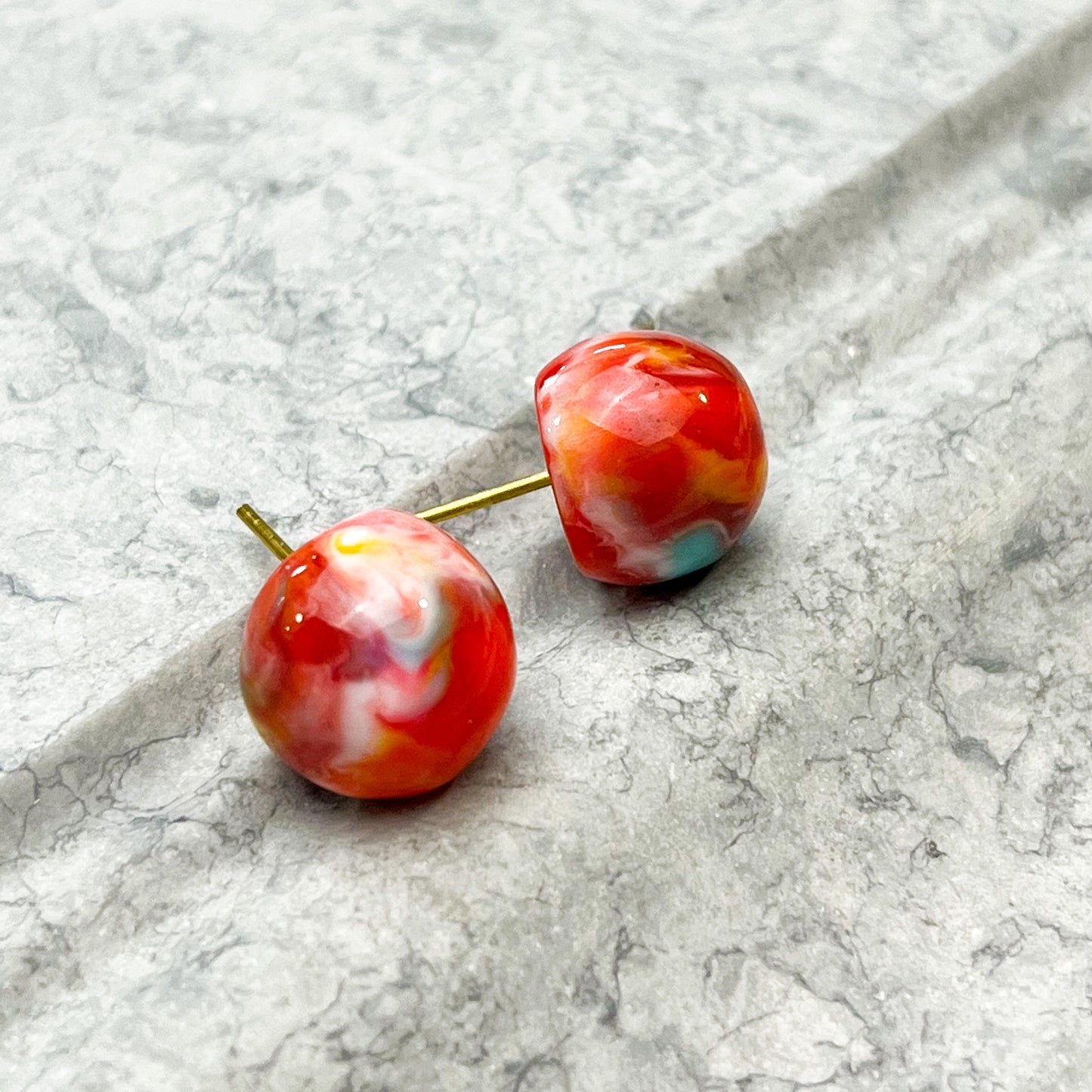 Ball Stud Resin Earrings