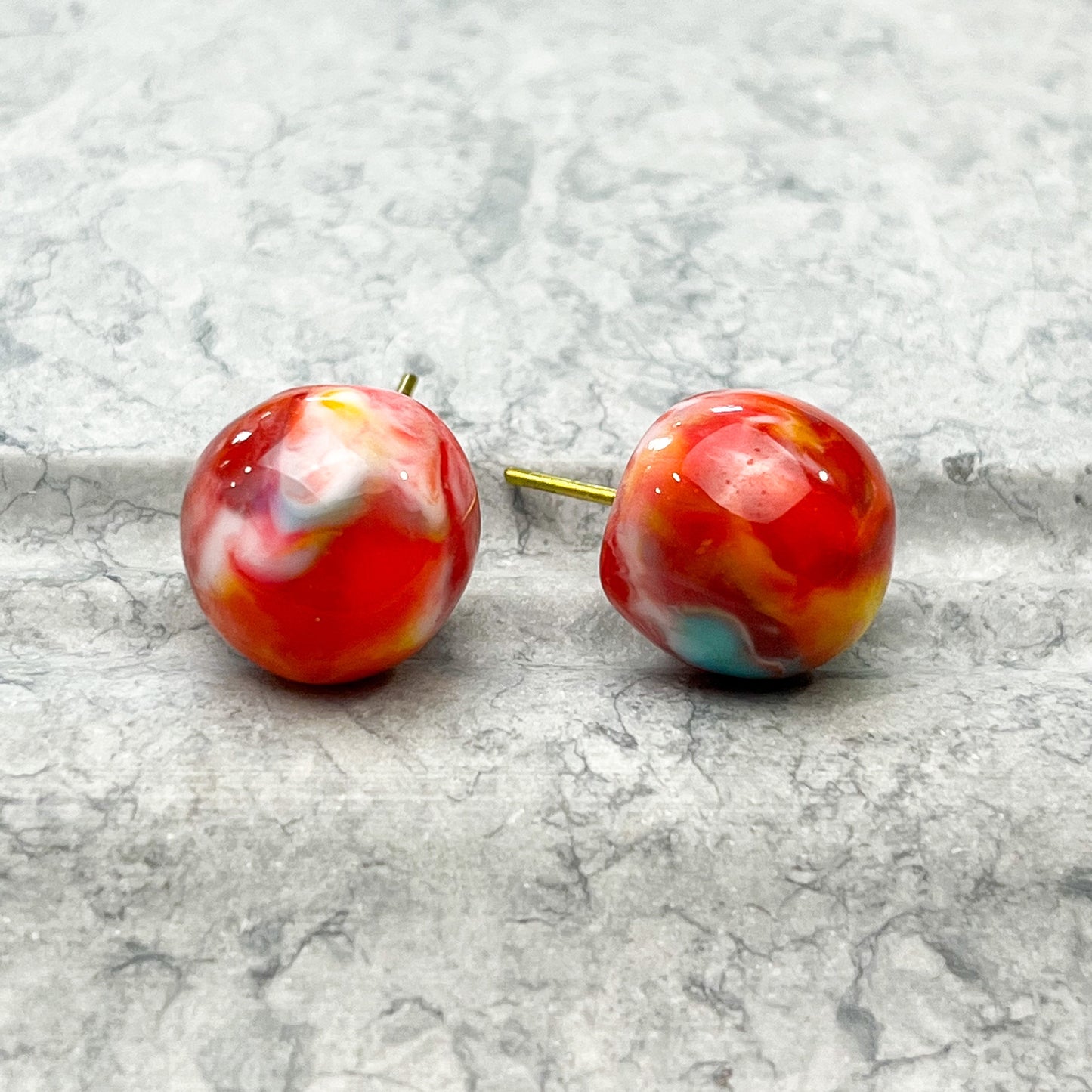 Ball Stud Resin Earrings