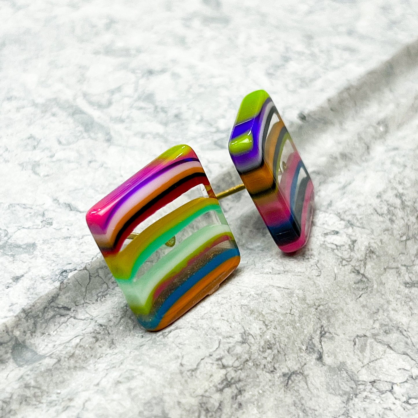 Small Square Liquorice Allsorts Studs