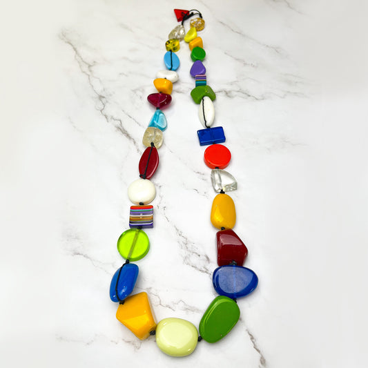 Long Multi Bead Indiana Necklace