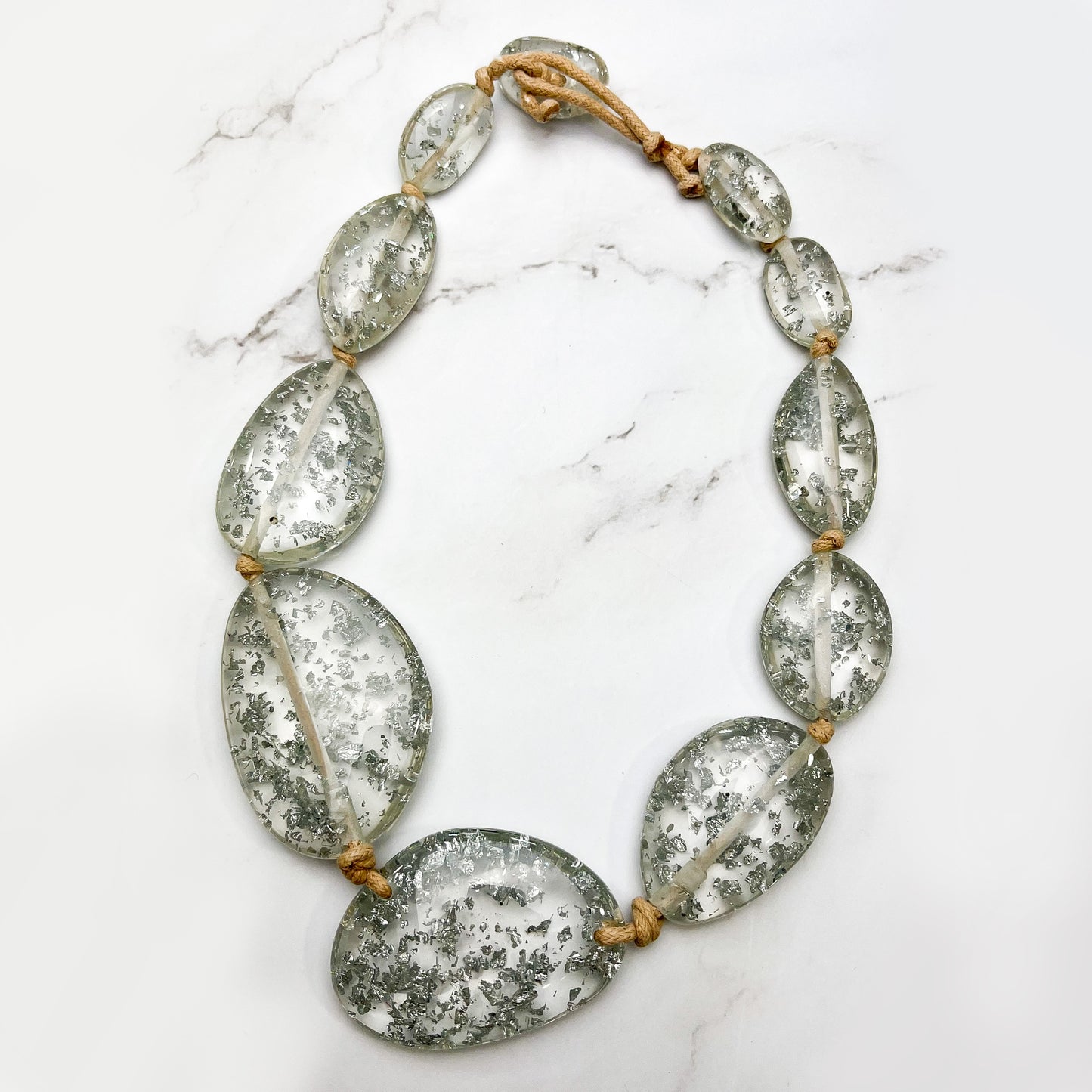 Short Flat Riverstones Necklace