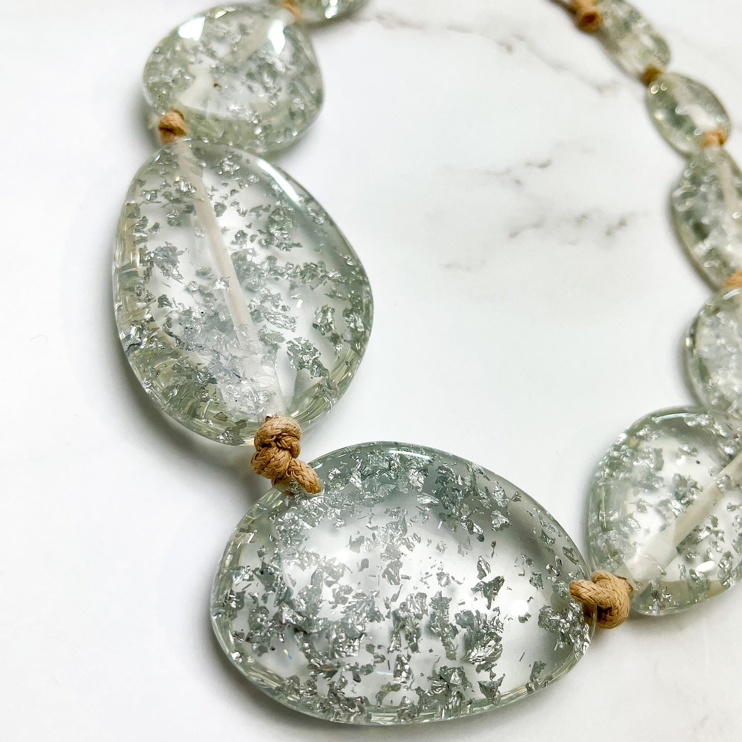 Short Flat Riverstones Necklace