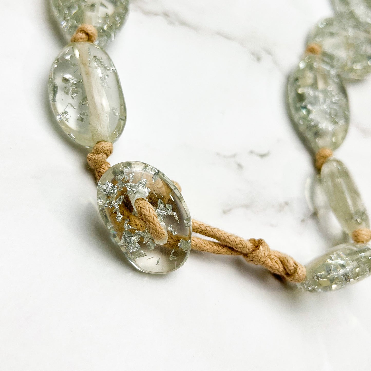 Short Flat Riverstones Necklace