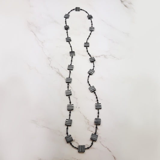 Liquorice Flat Squares Necklace