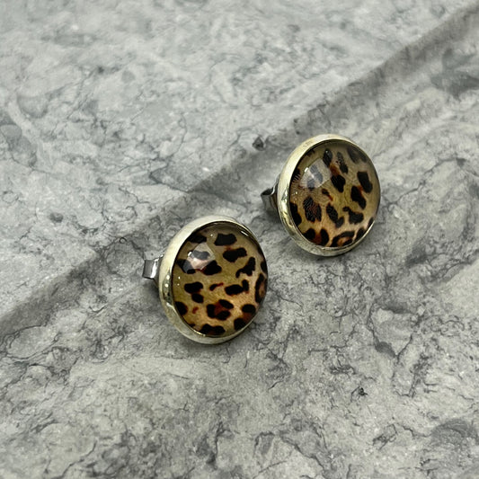 Leopard Silver Earrings