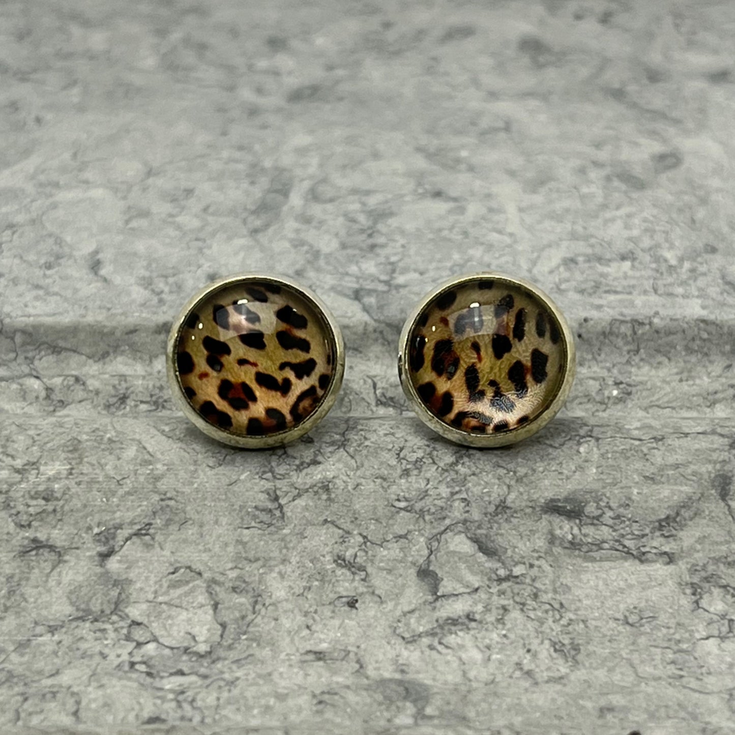 Leopard Silver Earrings