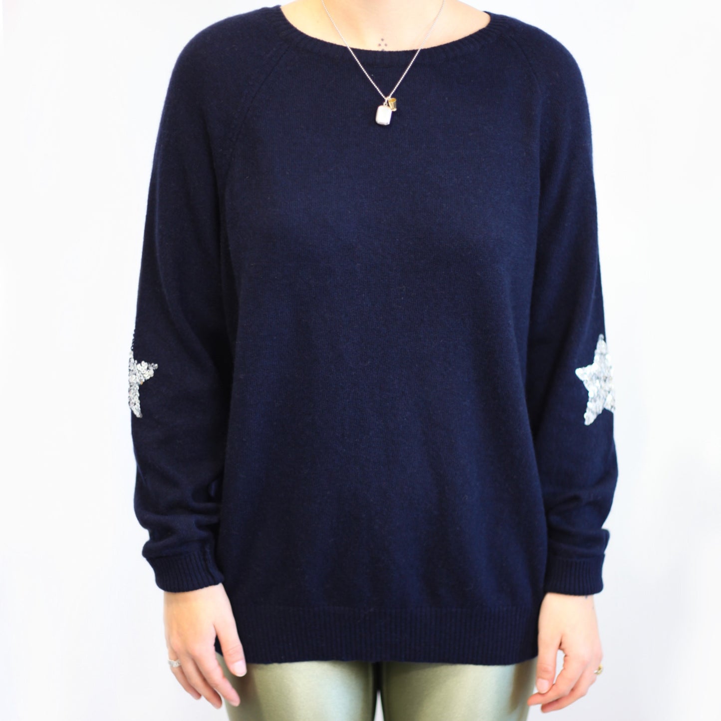 Cashmere & Wool Mix Sweater Star on elbow